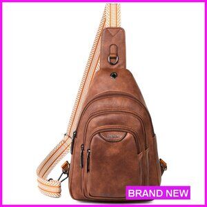 10L Anti-Theft Crossbody Sling Bag Faux Leather Adjustable Strap 6 Pockets